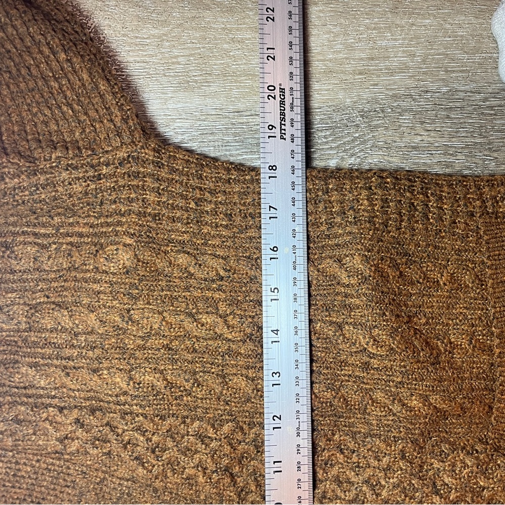 Pink Rose Brown Cable Knit Button Front Cardigan Sweater Size M NWT - Picture 8 of 9